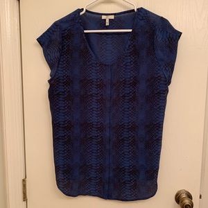 Joie Snake Print Button-Up Silk Blouse